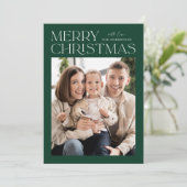 Modernes Grün frommes Weihnachtsfest Foto Feiertagskarte (Stehend Vorderseite)
