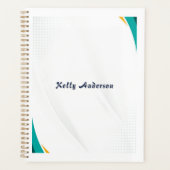 Modernes, grün-gelbes Muster mit individuellem Zei Planer (Vorderseite)