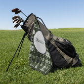 Modernes, grün/grau kariertes Design Golfhandtuch (Gras)