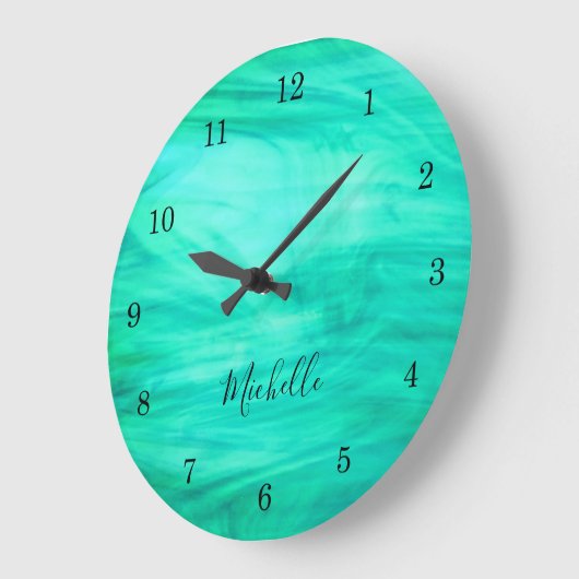 Modernes Grün Große Wanduhr (Winkel)