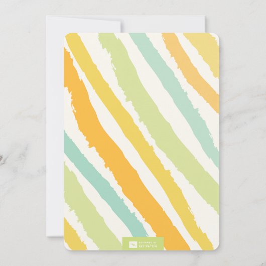 Modernes Grün-hallo Schlückchen u. sehen Babyparty Einladung (Rückseite)