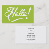 Modernes Grün - hallo Visitenkarte (Vorne/Hinten)