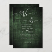Modernes Grün machen wir Hochzeit Einladung (Vorne/Hinten)