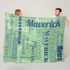 Modernes, grün mehrsprachiges Muster Fleecedecke