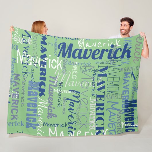 Modernes, grün mehrsprachiges Muster Fleecedecke (Beispiel)