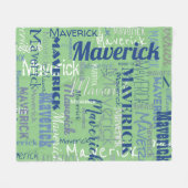 Modernes, grün mehrsprachiges Muster Fleecedecke (Vorderseite (Horizontal))