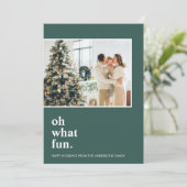 Modernes Grün mit Foto und was für ein Spaß (Stehend Vorderseite)