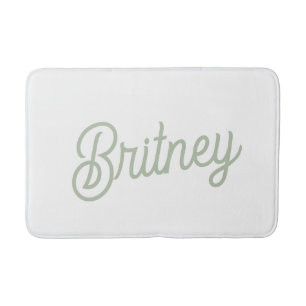 Modernes, grün Personalisiertes Monogramm und Name Badematte