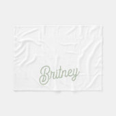 Modernes, grün Personalisiertes Monogramm und Name Fleecedecke (Vorderseite (Horizontal))