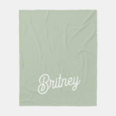 Modernes, grün Personalisiertes Monogramm und Name Fleecedecke (Vorderseite)