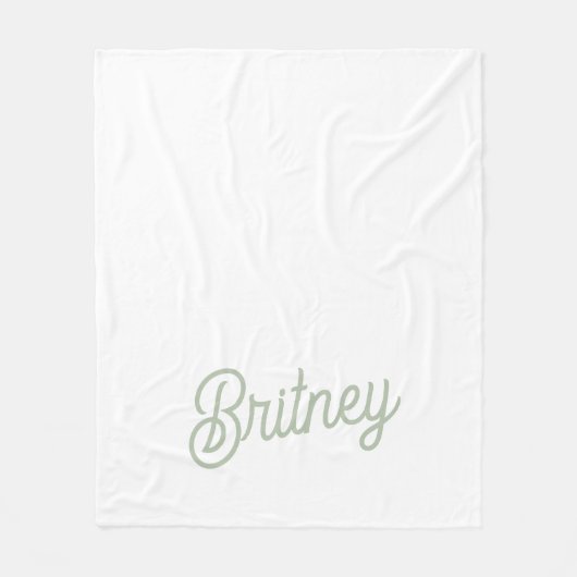 Modernes, grün Personalisiertes Monogramm und Name Fleecedecke (Vorderseite)