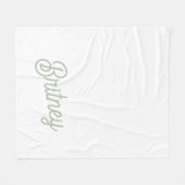 Modernes, grün Personalisiertes Monogramm und Name Fleecedecke (Vorderseite (Horizontal))