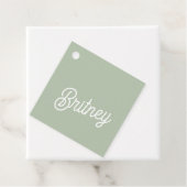 Modernes, grün Personalisiertes Monogramm und Name Geschenkanhänger (Beispiel)