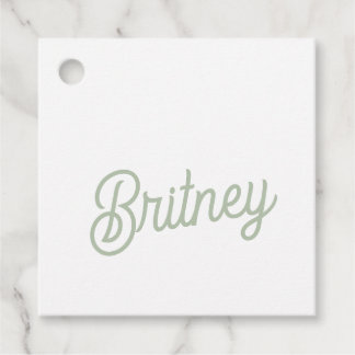 Modernes, grün Personalisiertes Monogramm und Name Geschenkanhänger