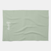 Modernes, grün Personalisiertes Monogramm und Name Geschirrtuch (Horizontal)
