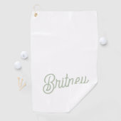 Modernes, grün Personalisiertes Monogramm und Name Golfhandtuch (Insitu)