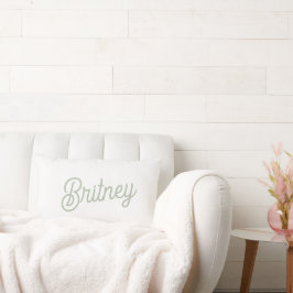 Modernes, grün Personalisiertes Monogramm und Name Lendenkissen