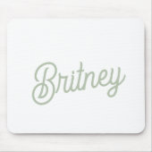 Modernes, grün Personalisiertes Monogramm und Name Mousepad (Vorne)
