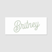 Modernes, grün Personalisiertes Monogramm und Name Namensschild (Vorderseite)