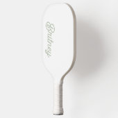 Modernes, grün Personalisiertes Monogramm und Name Pickleball Schläger (Links)