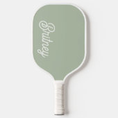 Modernes, grün Personalisiertes Monogramm und Name Pickleball Schläger (Vorderseite)