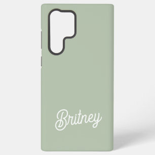 Modernes, grün Personalisiertes Monogramm und Name Samsung Galaxy Hülle
