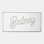 Modernes, grün Personalisiertes Monogramm und Name Schreibtischunterlage (Vorderseite)