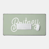 Modernes, grün Personalisiertes Monogramm und Name Schreibtischunterlage (Tastatur & Maus)