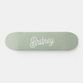Modernes, grün Personalisiertes Monogramm und Name Skateboard (Horizontal)