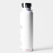 Modernes, grün Personalisiertes Monogramm und Name Trinkflasche (Links)