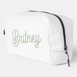 Modernes, grün Personalisiertes Monogramm und Name Waschbeutel