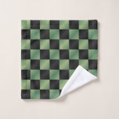 Modernes, grün-schwarzes Licht Badhandtuch Set (Waschlappen)