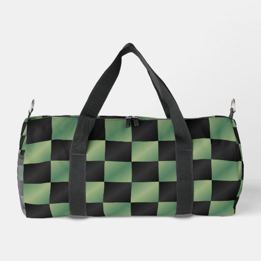 Modernes, grün-schwarzes Licht Duffle Bag (Rückseite)