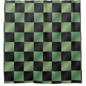 Modernes, grün-schwarzes Licht Duschvorhang (Vorderseite)