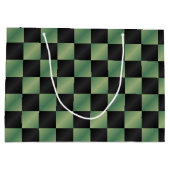 Modernes, grün-schwarzes Licht Große Geschenktüte (Rückseite)