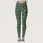 Modernes, grün-schwarzes Licht Leggings (Vorderseite)