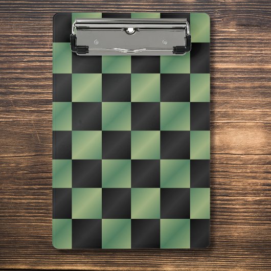 Modernes, grün-schwarzes Licht Mini Klemmbrett