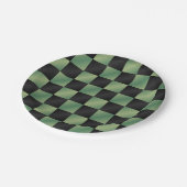 Modernes, grün-schwarzes Licht Pappteller (Schrägansicht)