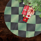 Modernes, grün-schwarzes Licht Polyester Weihnachtsbaumdecke