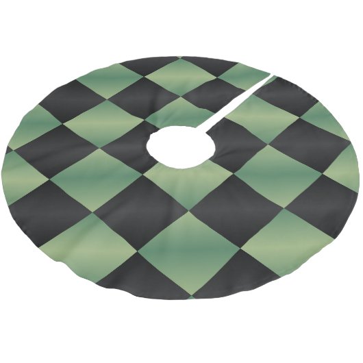 Modernes, grün-schwarzes Licht Polyester Weihnachtsbaumdecke (Schrägansicht)