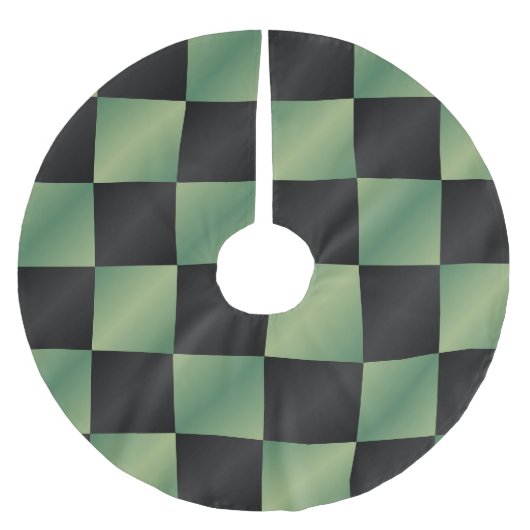 Modernes, grün-schwarzes Licht Polyester Weihnachtsbaumdecke (Vorderseite)