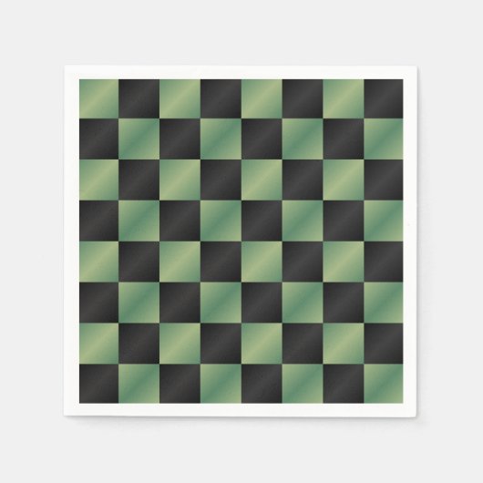 Modernes, grün-schwarzes Licht Serviette (Vorderseite)