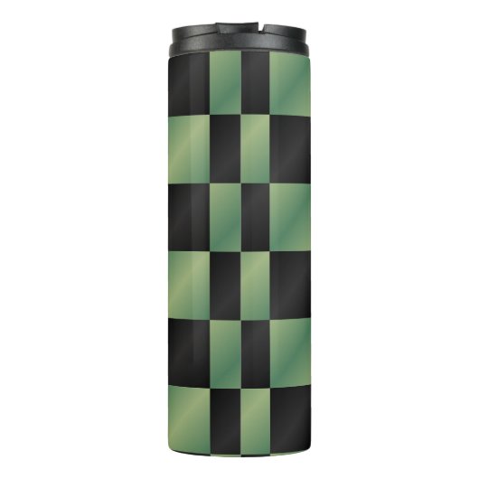 Modernes, grün-schwarzes Licht Thermosbecher (Rückseite)