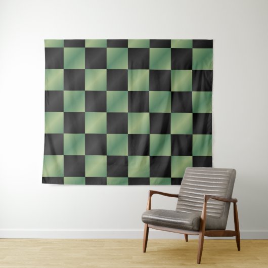 Modernes, grün-schwarzes Licht Wandteppich (Beispiel (Horizontal))