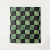 Modernes, grün-schwarzes Licht Wandteppich (Vorderseite)