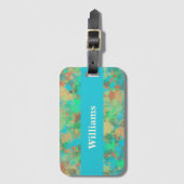 Modernes Grün- und Gelbtropfen Abstraktes Design Gepäckanhänger (Vorderseite Vertikal)