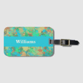 Modernes Grün- und Gelbtropfen Abstraktes Design Gepäckanhänger (Vorderseite (Horizontal))