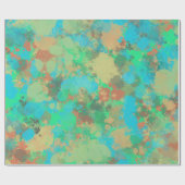 Modernes Grün- und Gelbtropfen Abstraktes Design Geschenkpapier (Flach)