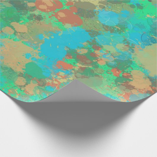 Modernes Grün- und Gelbtropfen Abstraktes Design Geschenkpapier (Ecke)