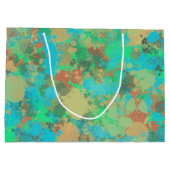 Modernes Grün- und Gelbtropfen Abstraktes Design Große Geschenktüte (Rückseite)